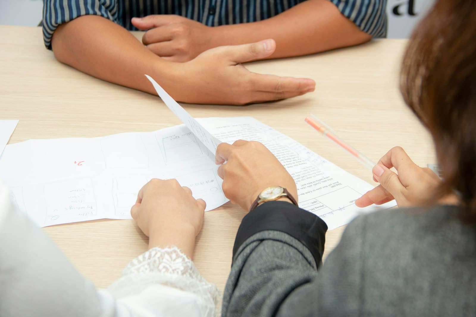 Reviewing documents with a client