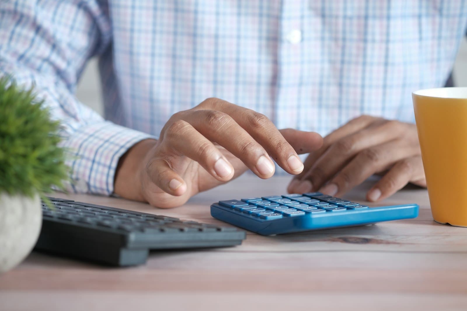 Accountant working with a calculator